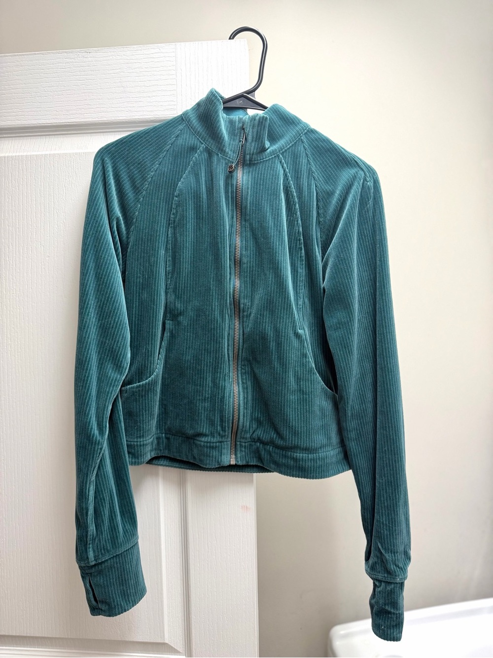 Lululemon Scuba Track Jacket *Velvet Cord in Storm Teal